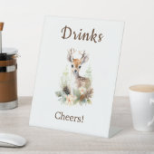 Woodland Deer Animal Baby Shower Drinks Sockelschild (In SItu)