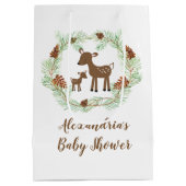 Woodland Deer Animals Baby Shoft Bag Mittlere Geschenktüte (Rückseite)