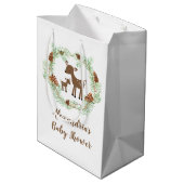 Woodland Deer Animals Baby Shoft Bag Mittlere Geschenktüte (Rückseite Schrägansicht)