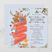 Woodland Deer Baby Dusche Einladung (Vorne/Hinten)