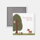 WOODLAND DEER Baby Dusche Fevor Magnet (Vorderseite/Rückseite)