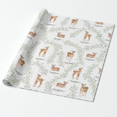 Woodland Deer Baby Dusche Geschenkpapier (Ungerollt)