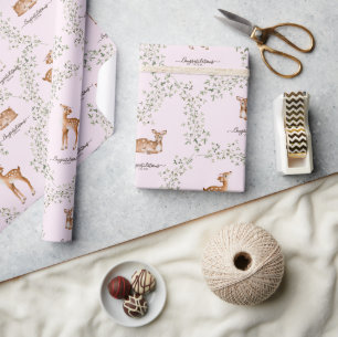 Woodland Deer Baby Dusche Geschenkpapier