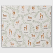 Woodland Deer Baby Dusche Geschenkpapier (Flach)