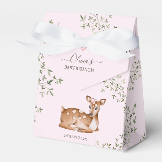 Woodland Deer Baby Dusche Geschenkschachtel (Vorderseite)
