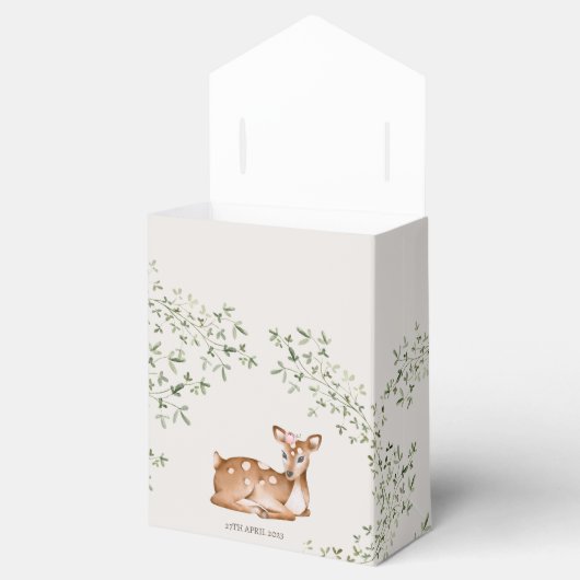 Woodland Deer Baby Dusche Geschenkschachtel (Geöffnet)