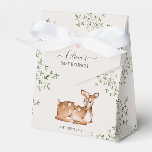 Woodland Deer Baby Dusche Geschenkschachtel (Vorderseite)