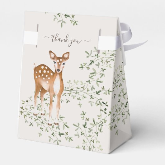 Woodland Deer Baby Dusche Geschenkschachtel (Rückseite)