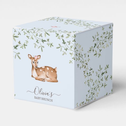 Woodland Deer Baby Dusche Geschenkschachtel (Vorderseite)