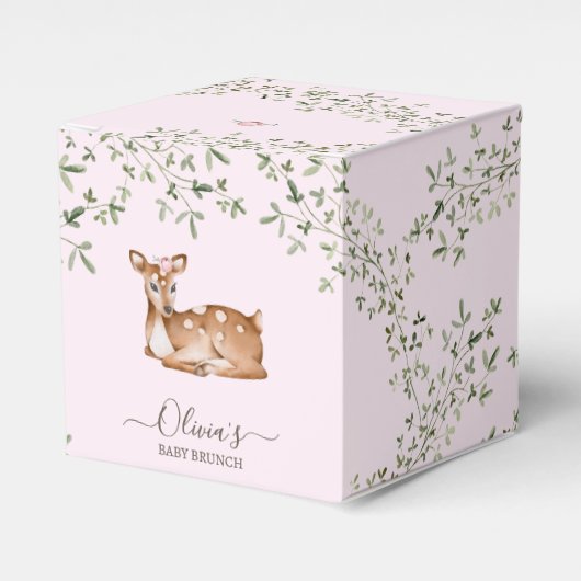 Woodland Deer Baby Dusche Geschenkschachtel (Vorderseite)