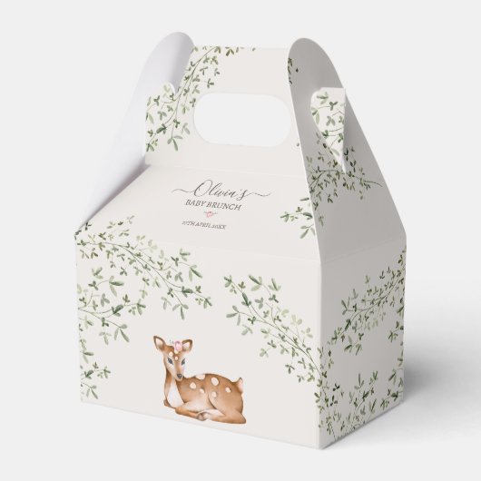 Woodland Deer Baby Dusche Geschenkschachtel (Vorderseite)