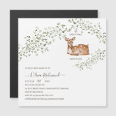 Woodland Deer Baby Dusche Magneteinladung (Vorne/Hinten)