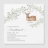 Woodland Deer Baby Dusche Magneteinladung (Vorderseite)