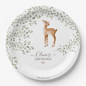Woodland Deer Baby Dusche Pappteller (Vorderseite)