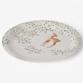 Woodland Deer Baby Dusche Pappteller (Schrägansicht)