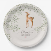 Woodland Deer Baby Dusche Pappteller (Vorderseite)