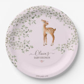 Woodland Deer Baby Dusche Pappteller (Vorderseite)