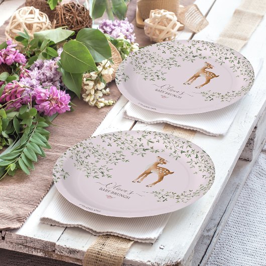 Woodland Deer Baby Dusche Pappteller