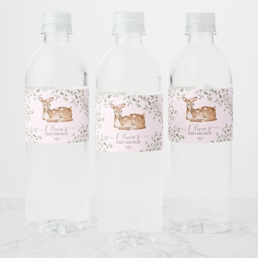 Woodland Deer Baby Dusche Wasserflaschenetikett (Flaschen)