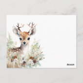Woodland Deer Baby Shooter Boy Game Postkarte (Rückseite)