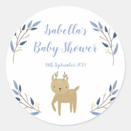 Woodland Deer Baby Shooter Favor Sticker