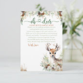 Woodland Deer Baby Shower Boy Dankeskarte (Stehend Vorderseite)