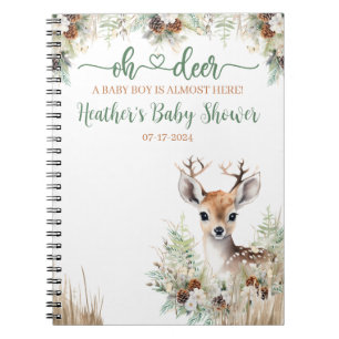 Woodland Deer Baby Shower Boy Notizblock