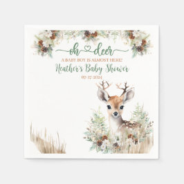 Woodland Deer Baby Shower Boy Serviette
