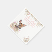 Woodland Deer Baby Shower Girl Serviette (Ecke)