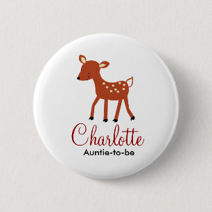 WOODLAND DEER BABY SHOWNAME TAG-TASTE BUTTON