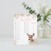 Woodland Deer Baby Showspiel Postkarte (Stehend Vorderseite)