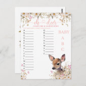 Woodland Deer Baby Showspiel Postkarte (Vorne/Hinten)