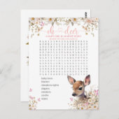 Woodland Deer Baby Showspiel Postkarte (Vorne/Hinten)