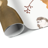 Woodland Deer Bear Rabbit Fox Hedgehog Birthday Geschenkpapier (Rolleneckpunkt)