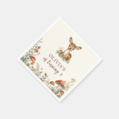 Woodland Deer Birthday Napkins | Rustikaler Wald Serviette (Ecke)