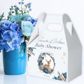 Woodland Deer Blue Floral Boho Blätter Wasserfarbe Geschenkschachtel