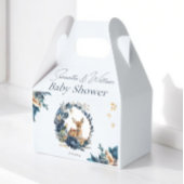 Woodland Deer Blue Floral Boho Blätter Wasserfarbe Geschenkschachtel