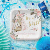 Woodland Deer Boho Tribal Girl Baby Dusche Pappteller (Party)