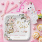 Woodland Deer Boho Tribal Girl Baby Dusche Pappteller (Party)