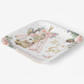 Woodland Deer Boho Tribal Girl Baby Dusche Pappteller (Gewinkelt)