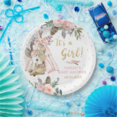 Woodland Deer Boho Tribal Girl Baby Dusche Runde Pappteller (Party)
