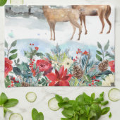 Woodland Deer Christmas Geschirrtuch (Gefaltet)