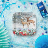 Woodland Deer Christmas Pappteller (Party)