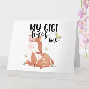 Woodland Deer Doe and Baby Fawn My Gigi Lieben Karte