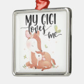 Woodland Deer Doe and Baby Fawn My Gigi Lieben Ornament Aus Metall (Links)
