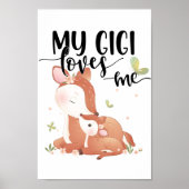 Woodland Deer Doe and Baby Fawn My Gigi Lieben Poster (Vorne)
