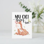 Woodland Deer Doe and Baby Fawn My Gigi Lieben Postkarte (Stehend Vorderseite)