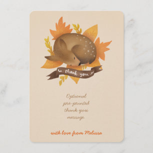 Woodland Deer Fall Baby Dusche Danke Karten