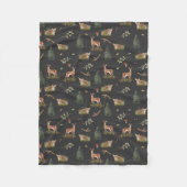 Woodland Deer Fawn Pattern Baby Fleece Blanket (Vorderseite)