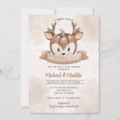 Woodland Deer Fawn Pumpkin Baby Shower Einladung (Vorderseite)